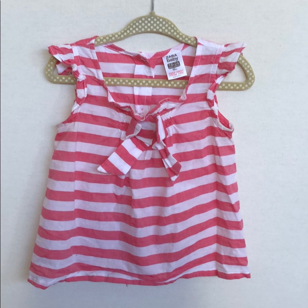 Zara Baby Red & White Striped Top